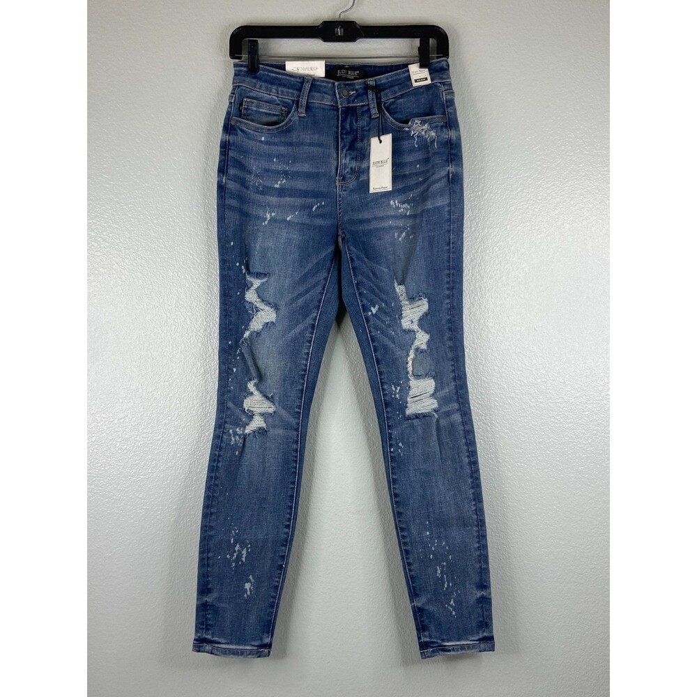 Judy Blue Women Size 5/27 Jeans Skinny Fit Mid Rise Distressed NWT